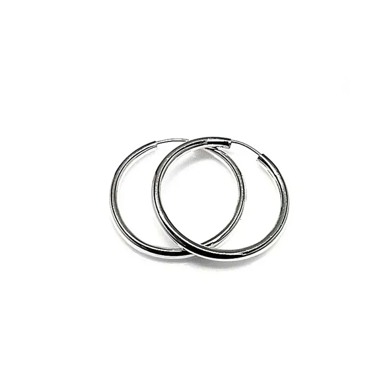 Pendientes plata Ley 925m aro gordo liso 30mm. [AB1148]