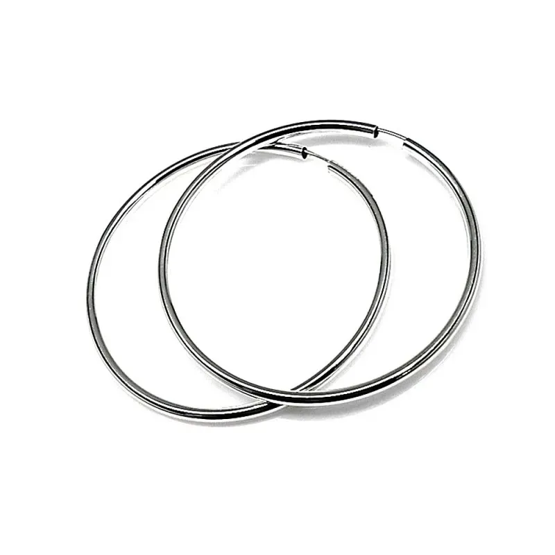 Pendientes plata Ley 925m aro liso 60mm. [AB1156]