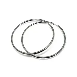 Pendientes plata Ley 925m aro liso 60mm. [AB1157]