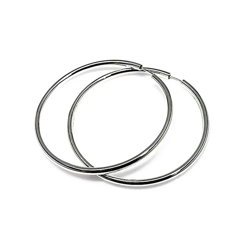 Pendientes plata Ley 925m aro liso 60mm. [AB1157]