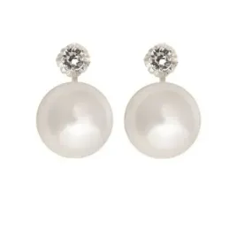 Pendientes plata Ley 925m perla japonesa 16mm. [AB1167]