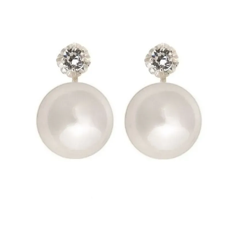 Pendientes plata Ley 925m perla japonesa 16mm. [AB1167]