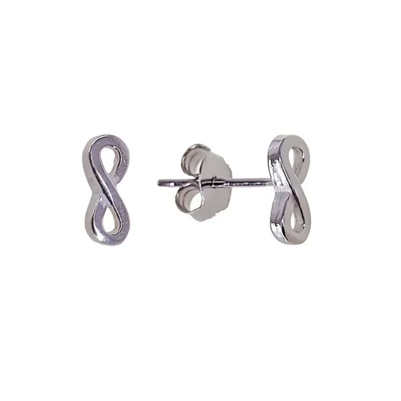 Pendientes plata ley 925m infinito liso 10mm. [AB2611]