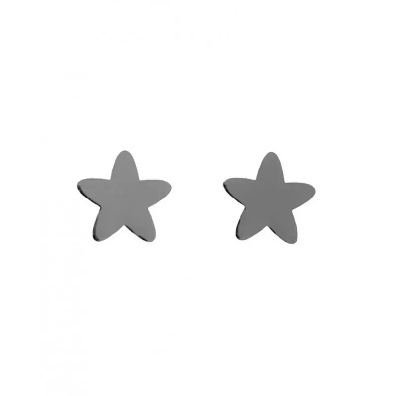 Pendientes plata ley 925m estrella lisa 8mm. [AB2648]