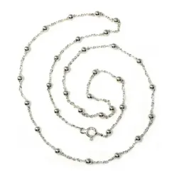Cadena plata ley 925m 50cm. combinada bolitas 0.35mm. [AB2683]