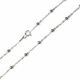 Cadena plata ley 925m 50cm. combinada bolitas 0.35mm. [AB2683]
