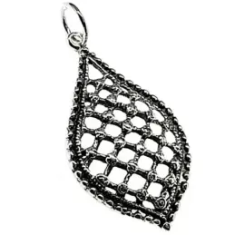 Colgante plata ley 925m ovalado oxidado calado [AB2743]