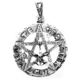 Colgante plata ley 925m tetragramatón 23mm. amuleto [AB3481]