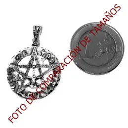 Colgante plata ley 925m tetragramatón 23mm. amuleto [AB3481]