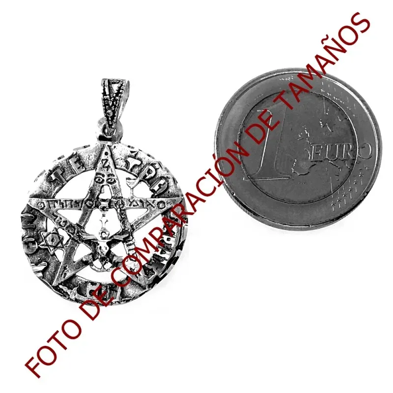 Colgante plata ley 925m tetragramatón 23mm. amuleto [AB3481]