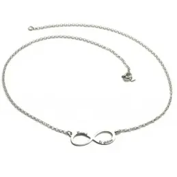 Gargantilla plata Ley 925m MAMÁ TE QUIERO infinito 41cm. [AB3569]