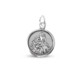 Colgante plata Ley 925m medalla Virgen Carmen 15mm. [AB1531]