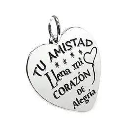 Colgante plata Ley 925m chapa corazón motivo globo corazón [AB5378GR]