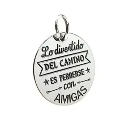 Colgante plata Ley 925m chapa 20mm. lisa mensaje redonda [AB5442GR]