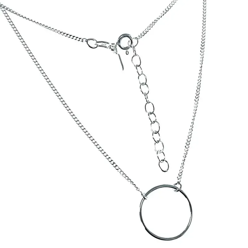 Gargantilla plata Ley 925m cadena 38mm. motivo Karma aro 15mm [AC0392]