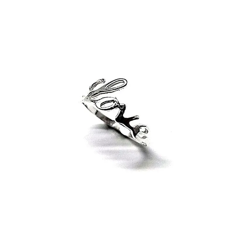 Sortija plata Ley 925m. mujer lisa palabra LOVE