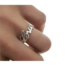 Sortija plata Ley 925m. mujer lisa palabra LOVE