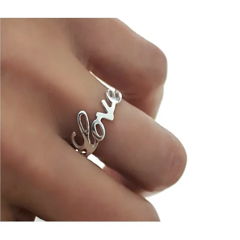 Sortija plata Ley 925m. mujer lisa palabra LOVE