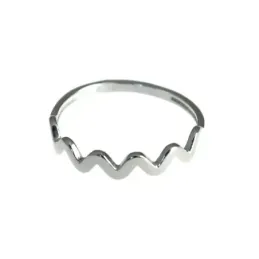 Sortija plata Ley 925m. mujer lisa forma ondas
