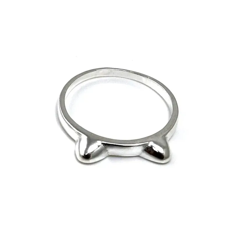 Sortija plata Ley 925m. mujer motivo orejas animal lisa