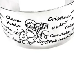 Brazalete plata Ley 925m liso nombres personalizados detalle profesora libro niños