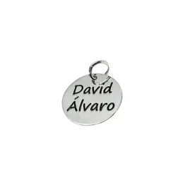 Colgante plata Ley 925m disco 18mm. liso personalizado