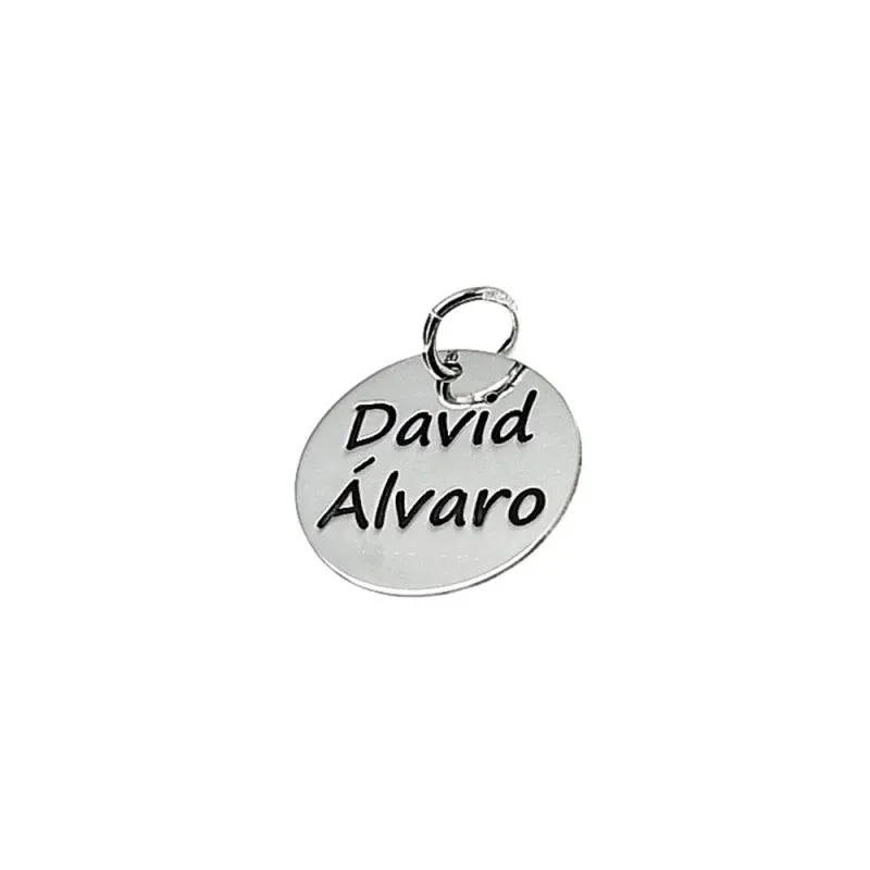 Colgante plata Ley 925m disco 18mm. liso personalizado