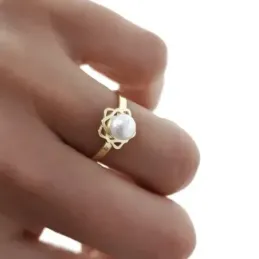 Juego plata Ley 925m chapado oro Primera Comunión sortija pendientes flor pétalos calados perla