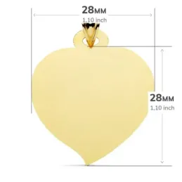 Colgante oro 18k chapa 28mm. foma corazón matizado liso