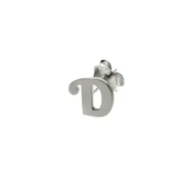 Pendiente plata Ley 925m medio par personalizable 5mm. letra inicial a elegir liso cierre presión