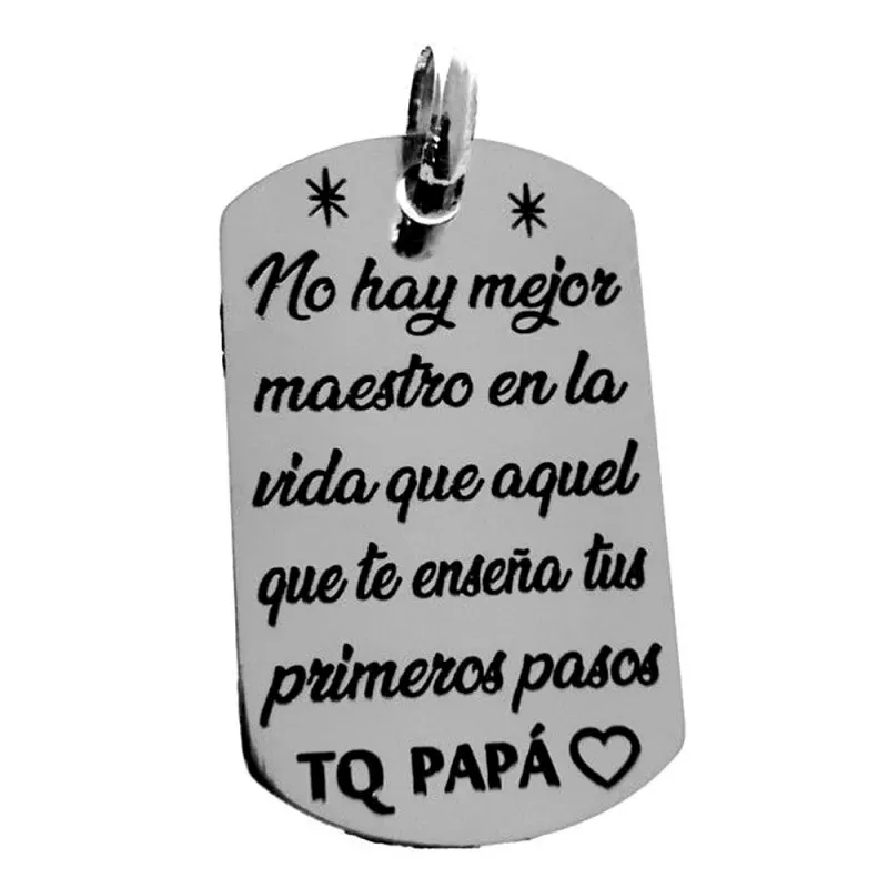Colgante plata Ley 925m chapa 33mm. padre mensaje dedicatoria lisa de