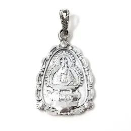 Virgen de la Cabeza medalla plata Ley 925m maciza 34 mm. detalle dela