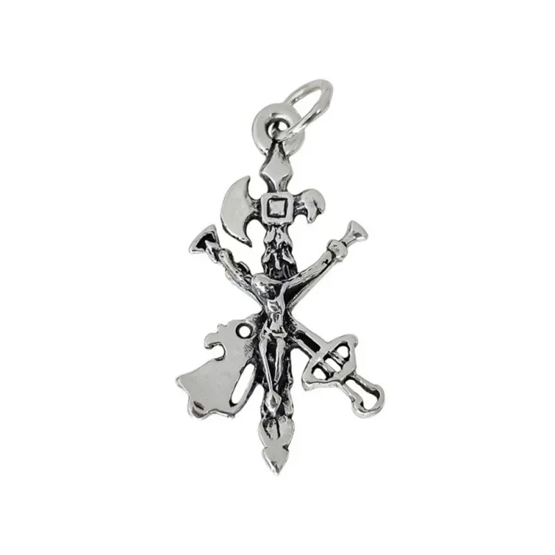 Cristo de la Legión colgante Plata Ley 925m unisex 44 mm. calado liso