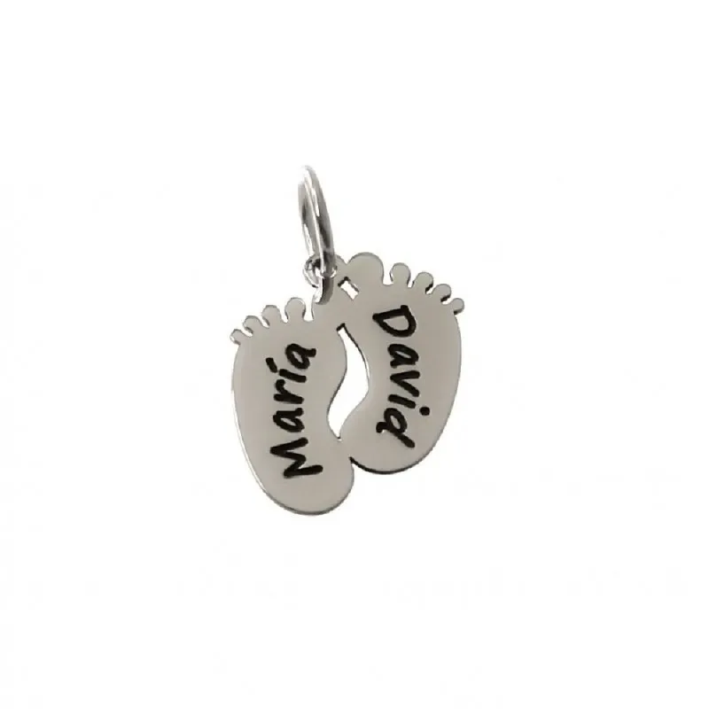 Colgante plata Ley 925m pies personalizados 1.5 cm.