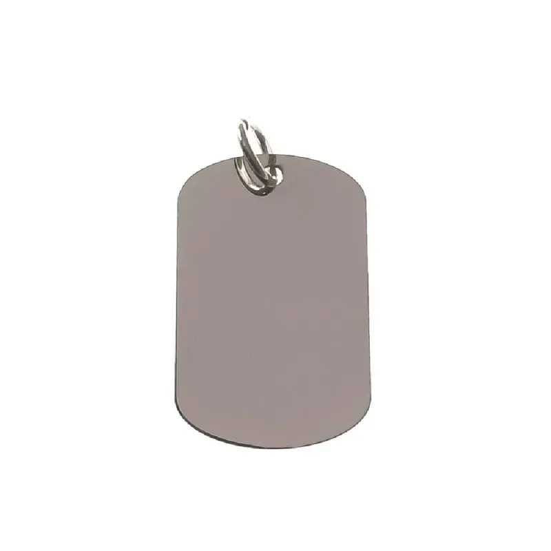 Chapa militar colgante plata Ley 925m lisa 28 mm. unisex