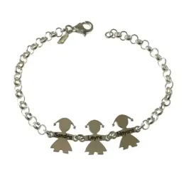 Pulsera plata Ley 925m mujer 19 cm. figura niños nombres personalizad