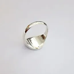 Sello plata Ley 925m hombre ovalado macizo liso