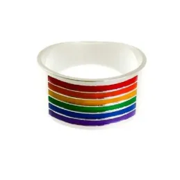 Sortija plata Ley 925m unisex LGTBI esmaltada colores lisa