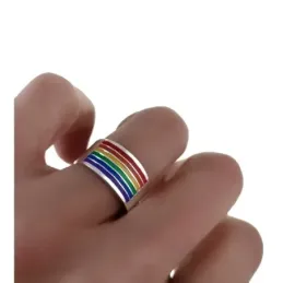 Sortija plata Ley 925m unisex LGTBI esmaltada colores lisa