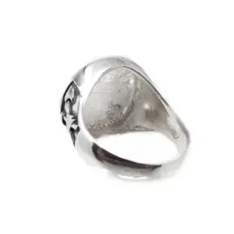 Sello plata Ley 925m hombre vikingo redondo oxidado detalles