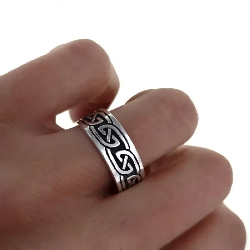 Anillo plata Ley 925m hombre formas variadas dibujos detalles oxidado