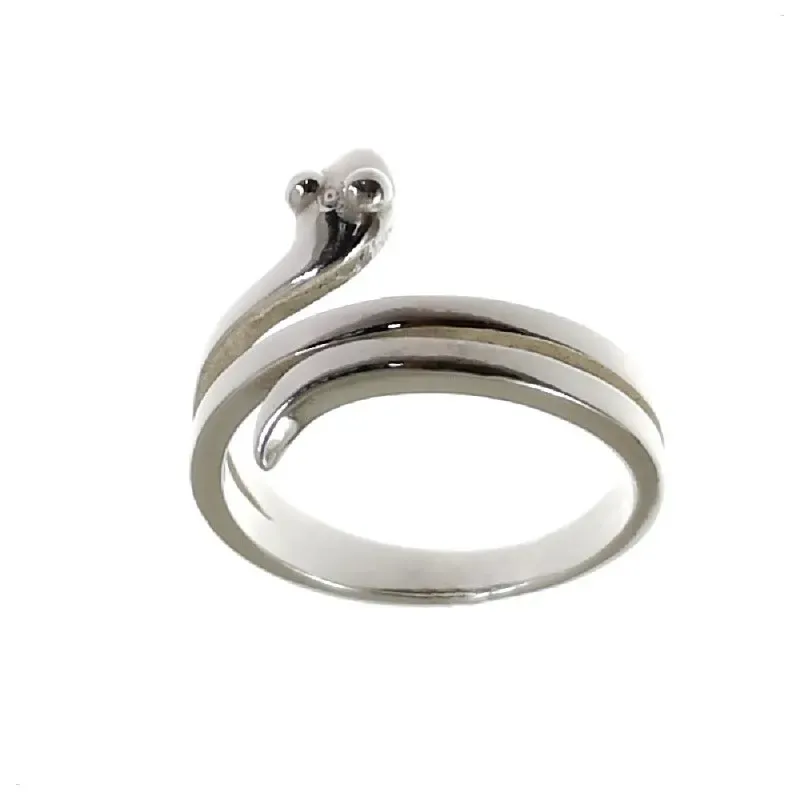 Sortija plata Ley 925m mujer serpiente lisa