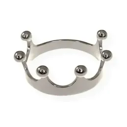 Sortija plata Ley 925m mujer forma corona lisa ancho 8 mm.