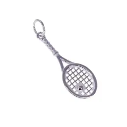 Colgante plata Ley 925m unisex 32 mm. raqueta tenis detalle pelota