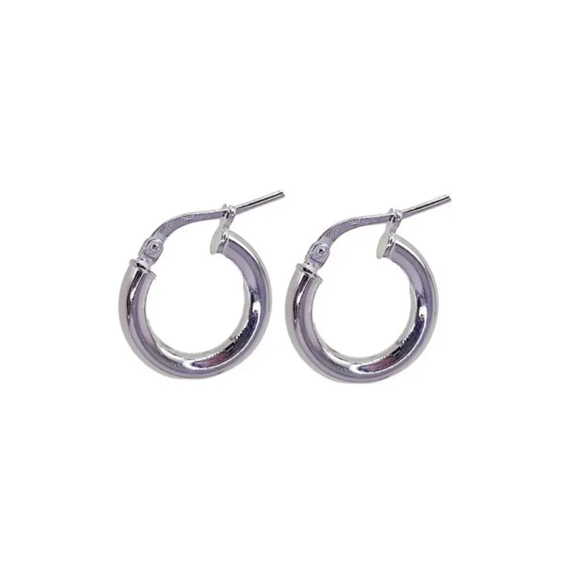 Pendientes Aro 10 mm. Plata Ley 925m lisos redondos grosor 3 mm.