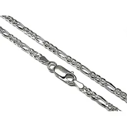 Cadena plata ley 925m 50cm. alternada 3x1 hilo 0.80mm. [AB2552]