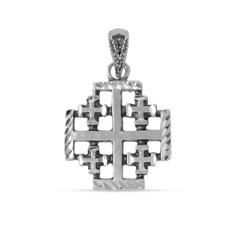 Colgante Plata Ley 925m 22mm. Cruz Santo Sepulcro Jerusalén [AC0024]