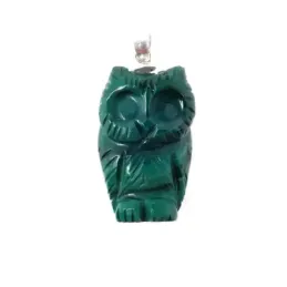 Colgante plata Ley 925m unisex 24 mm. piedra malaquita natural forma
