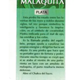 Colgante plata Ley 925m unisex 24 mm. piedra malaquita natural forma