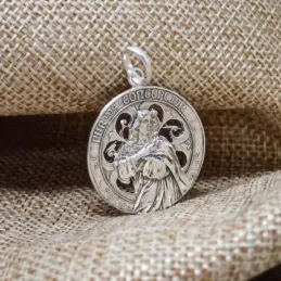 Purísima Concepción Virgen Inmaculada medalla plata Ley 925m maciza 2